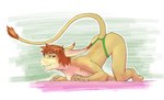 anthro ass_up biped breasts brown_hair female fingers hair solo tail tail_tuft text tuft irollyouover english_text hi_res