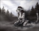 4_toes 5_fingers anthro ashes black_claws black_stripes black_tail_tip black_tears breasts brown_hair claws cloud cloudy_sky dipstick_tail droplets facial_markings featureless_breasts feet female female_anthro fingers flowing_hair fur grass green_eyes hair head_markings inner_ear_fluff kneeling long_hair looking_up markings nude on_ground outside plant puddle raining sky solo striped_body striped_fur stripes tail tail_markings toes tree tuft wet wet_body wet_fur white_body white_fur wind nimari microsoft the_elder_scrolls shivvra avian bird felid khajiit mammal 2025 digital_media_(artwork) hi_res signature