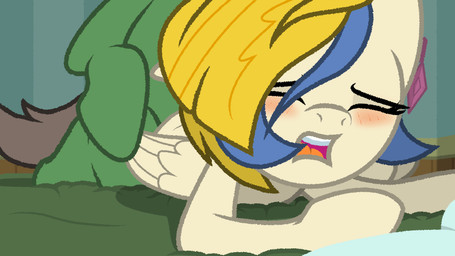 bangs bed blush blush_lines butt_jiggle doggystyle duo ear_piercing ear_ring eyes_closed faceless_character faceless_male female female_penetrated feral from_behind_position furniture jewelry jiggling male male/female male_penetrating male_penetrating_female on_model open_mouth penetration penile penile_penetration piercing ring_piercing sex teeth tongue wings realdash friendship_is_magic hasbro my_little_pony mythology anon golden_feather_(mlp) princess_celestia_(mlp) equid equine horse mammal mythological_creature mythological_equine pegasus pony 16:9 2025 animated hi_res widescreen