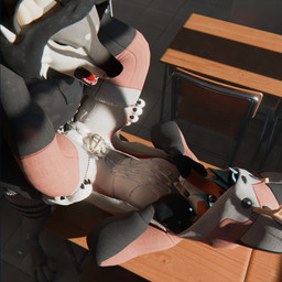 anal anal_penetration anthro antlers bodily_fluids chastity_cage chastity_device clothing collar cum cum_in_ass cum_in_mouth cum_in_own_mouth cum_in_self cum_inside cum_on_self cum_while_chaste desk duo eyes_closed from_front_position furniture genital_fluids genitals hood_up hoodie horn inside legwear looking_at_another lying male male/male missionary_position on_back onesie open_mouth penetration penis school school_desk sex table thigh_highs topwear wings sanythefox sany_van_fox canid canine canis lagomorph mammal wolf wolpertinger 1:1 3d_(artwork) absurd_res digital_media_(artwork) hi_res huge_filesize