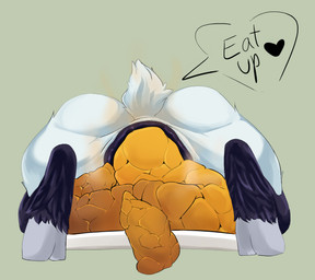 animal_genitalia animal_penis anthro anus_focus big_butt black_body black_fur butt butt_focus crossgender dialogue equine_genitalia equine_penis excessive_feces feces feces_as_food feces_on_plate feces_pile fur genitals gynomorph heart_symbol hooves hyper hyper_feces intersex multicolored_body multicolored_fur penis scatplay short_tail solo speech_bubble tail text two_tone_body two_tone_fur white_body white_fur crackbreak league_of_legends riot_games tencent kindred_(lol) lamb_(lol) bovid caprine mammal sheep english_text hi_res