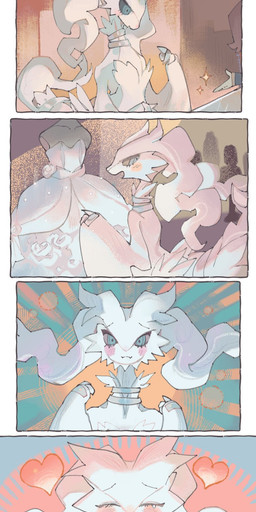 ambiguous_gender anthro blue_eyes blush blush_lines bodily_fluids claws clothing crying digit_ring dress duo engagement_ring eyelashes eyes_closed first_person_view fur heart_symbol jewelry looking_at_viewer open_mouth solo sparkles tears tears_of_joy wedding_dress white_body white_fur ratta108 mythology nintendo pokemon dragon furred_dragon furred_scalie generation_5_pokemon human legendary_pokemon mammal mythological_creature mythological_scalie pokemon_(species) reshiram scalie 2026 comic hi_res