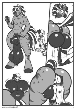 anal anthro anthro_on_anthro anus balls big_balls big_penis butt duo equine_anus erection floppy_ears genital_piercing genitals glans hooves huge_balls huge_penis humanoid_genitalia humanoid_penis interspecies larger_male larger_rimmed male male/male nipples oral penis piercing puffy_anus questionable_consent rimming ring_piercing saggy_balls scrotum_flap scrotum_piercing sex simple_background size_difference smaller_male tail freckles_(artist) lunares_(freckles) zeke_(wootmaster) canid canine canis dalmatian domestic_dog equid equine mammal zebra 2025 hi_res monochrome