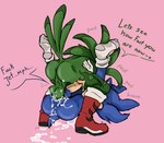 anal anthro anus balls beak blue_anus blue_body blue_fur bodily_fluids boots breath butt clothing cum cum_drip cum_everywhere cum_inside cum_on_penis dialogue dripping duo ejaculation erection feathers footwear from_front_position fur genital_fluids genital_piercing genitals gloves green_anus green_body green_eyes green_feathers guiche_piercing handwear legwear male male/male male_penetrated male_penetrating male_penetrating_male mating_press messy mohawk nipples nude orgasm panting penetration penile penis perineum piercing precum presenting presenting_hindquarters profanity quills_(anatomy) raised_tail sex shoes short_tail simple_background socks speech_bubble tail text white_body white_fur heehoohaa sega sonic_riders sonic_the_hedgehog_(series) jet_the_hawk sonic_the_hedgehog accipitrid accipitriform alien avian babylonian_(sonic) bird eulipotyphlan hedgehog mammal english_text