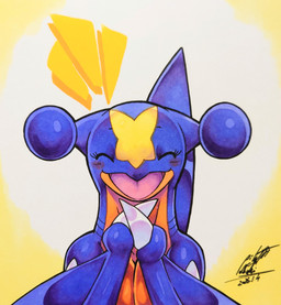 anthro blush blush_lines breasts emanata eyelashes eyes_closed female happy non-mammal_breasts open_mouth simple_background solo spikes spikes_(anatomy) tongue 025aki nintendo pokemon garchomp generation_4_pokemon pokemon_(species) scalie 2026 absurd_res dated hi_res signature