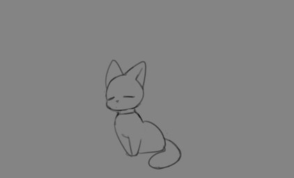 ambiguous_gender collar eyes_closed feral grey_background mouthless simple_background sitting solo mrmystery_guy domestic_cat felid feline felis mammal greyscale monochrome