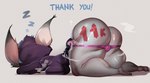 animal_ears ass_up big_butt bodily_fluids body_writing breasts butt camel_toe clothing dipstick_ears ear_markings ear_tuft feet female fur glistening glistening_butt glistening_thighs grey_background grey_body grey_fur hoodie multicolored_ears panties pink_clothing pink_panties pink_underwear purple_clothing purple_hoodie purple_topwear side_view simple_background sleeping solo sound_effects sweat sweatdrop sweaty_butt sweaty_legs sweaty_thighs text thick_thighs topwear tuft underwear vowelless vowelless_sound_effect wide_hips writing_on_butt zzz vestavice league_of_legends riot_games tencent vex_(lol) humanoid yordle absurd_res hi_res