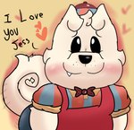 anthro apron big_eyes clothing cute_fangs dog_tags hat headgear headwear heart_symbol male male/male slightly_chubby slightly_chubby_male smile smiley_face solo tail text uniform ugly-rat15508 terrence_(ugly-rat15508) canid canine canis domestic_dog mammal hi_res