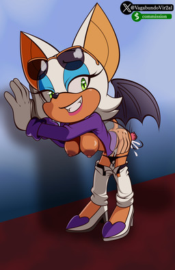 anthro belt bent_over bodily_fluids bottomwear bottomwear_down breasts butt clothed clothing cum cum_inside disembodied_penis duo erection eyewear female footwear fur genital_fluids genitals high_heels male nipples nude panties pants pants_down partially_clothed penis sex shirt shoes smile sunglasses tail topwear underwear white_body white_fur wings vagabundovir2a1 sega sonic_the_hedgehog_(series) the_murder_of_sonic_the_hedgehog rouge_the_bat bat mammal 2025 absurd_res hi_res