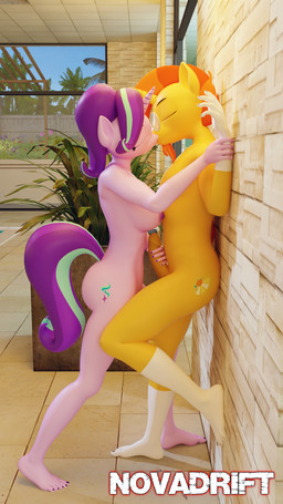 against_surface against_wall anthro anthrofied areola big_breasts big_butt breasts butt cutie_mark duo erection eyewear female fur genitals glasses hair handjob horn huge_breasts kissing male male/female nipples nude penile penis sex novadrift friendship_is_magic hasbro my_little_pony mythology starlight_glimmer_(mlp) sunburst_(mlp) equid equine mammal mythological_creature mythological_equine unicorn 3d_(artwork) 9:16 blender_(artwork) blender_cycles_(artwork) digital_media_(artwork) hi_res