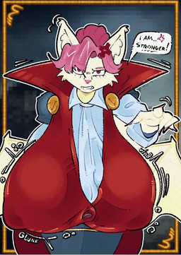 annoyed anthro back_wings big_breasts breasts button_(fastener) cheek_tuft clothed clothing dialogue facial_tuft fangs female gesture hair hand_gesture hanging_breasts huge_breasts hyper hyper_breasts inner_ear_fluff nails nipple_outline onomatopoeia pale_fur pink_hair pink_nose pointing pointing_at_viewer red_eyes sloshing_breasts solo sound_effects talking_to_viewer teeth text tuft wings geeltwohaahs tsukareta-inu_no_anime victoria_(tsukareta-inu_no_anime) bat mammal vampire 2_frame_animation animated digital_media_(artwork) short_playtime sound video