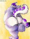 anthro big_butt butt male overweight solo yagi_b._(artist) huffaromas lagomorph leporid mammal rabbit low_res