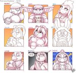 anthro beak beverage big_breasts bow_tie breasts clothed clothing container eyewear facial_piercing feathers female fur glasses goggles hair huge_breasts humanoid_pointy_ears looking_at_viewer machine maid_uniform non-mammal_breasts nose_piercing not_furry open_mouth piercing pointy_ears ring_piercing short_stack simple_background smile solo steam text uniform drxii cherry_bakewell_(drxii) frieda_locke judith_poluxy laque_(foo) maidbot_(drxii) niq_(tres) phu_(foo) tryst_(drxii) avian bird goblin humanoid kobold lizard mammal oscine owl passerine penguin reptile robin_(bird) robot scalie digital_media_(artwork) english_text hi_res url