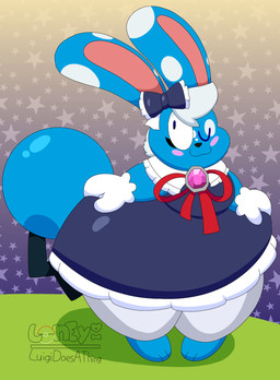 accessory anthro big_tail blue_body blue_eyes blue_tail blush bottomwear bow_ribbon chaos_emerald clothing female gem gloves hair_accessory hair_bow hair_ribbon handwear holowear_(pokemon) hyper maid_uniform one_eye_closed pink_gem pokemorph red_ribbon ribbons slight_blush solo spotted_ears standing tail thick_thighs uniform white_bottomwear white_clothing white_gloves white_handwear white_sclera wide_hips wink luigidoesathing nintendo pokemon pokemon_unite sega sonic_the_hedgehog_(series) azzy_(luigidoesathing) fan_character tea_party_style_azumarill azumarill generation_2_pokemon pokemon_(species) absurd_res hi_res