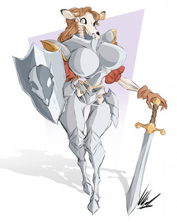 1_eye anthro armor bone boob_armor broadsword brown_hair clothing cosplay female gloves hair handwear holidays long_hair looking_at_viewer medieval medieval_armor medieval_fantasy melee_weapon plate_armor shield simple_background skeleton skull skull_head solo sword weapon white_background dullvivid halloween fiona_fawnbags_(dullvivid) sir_daniel_fortesque animated_skeleton deer mammal new_world_deer undead white-tailed_deer hi_res