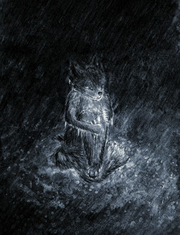 ambiguous_gender anthro biped dark darkness feet fluffy fur glowing holding_lighter holding_object light lighter sad simple_background sitting sitting_on_ground solo tail toes tangerinefox casualties:_unknown canid canine expie_(gunsawian) gunsawian hybrid mammal murid rodent 2026 chalk_(artwork) charcoal_(artwork) graphite_(artwork) greyscale hi_res monochrome traditional_media_(artwork)