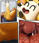 ambiguous_gender anthro butt extreme_size_difference female group macro micro oblivious oral_vore size_difference taste_buds throat tongue uvula vore listrymistery disney kiff_(series) miss_deer_teacher deer humanoid mammal comic hi_res