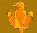 5_fingers 5_toes anal_wink anthro anus balls barefoot blue_eyes bodily_fluids butt cum curling_toes dialogue erection fangs feet fingers foot_focus foreskin genital_fluids genitals glans hand_on_knee hand_on_leg humanoid_feet humanoid_genitalia humanoid_penis leaking_cum male orange_body orange_scales penis perineum plantigrade scales simple_background sitting soles solo tail teeth text throbbing throbbing_penis toes yellow_body yellow_scales fol cobra reptile scalie snake 2023 2d_animation animated digital_media_(artwork) english_text frame_by_frame loop short_playtime