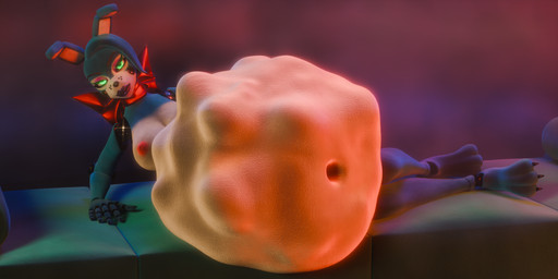 anthro belly big_belly blue_body breasts female green_eyes huge_belly hyper hyper_belly looking_at_viewer machine multicolored_body nude oral_vore seductive simple_background unwilling_prey vore white_body bunnnyboi disembowell_(modeler) psychojohn2_(modeler) five_nights_at_freddy's five_nights_at_freddy's_2 scottgames toy_bonnie_(fnaf) animatronic lagomorph leporid mammal rabbit robot 2:1 hi_res