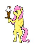 bird_on_hand fur hair hooves pink_hair smile smiling_at_another yellow_body yellow_fur mevka_(artist) friendship_is_magic hasbro mlp_g4 my_little_pony fluttershy_(mlp) equid equine horse mammal pony hi_res