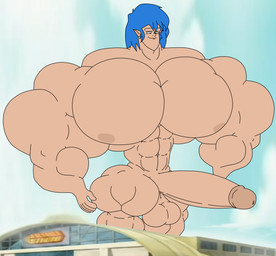 5_fingers abs areola balls bangs big_muscles big_pecs big_penis black_eyes blue_hair blue_sky building closed_smile cloud day fingers foreskin genitals hair huge_muscles huge_pecs huge_penis huge_thighs humanoid_genitalia humanoid_penis humanoid_pointy_ears hyper hyper_muscles light_body light_skin long_hair looking_at_genitalia looking_at_own_penis looking_at_penis looking_at_self macro macro_humanoid macro_male male male_humanoid mouth_closed muscular muscular_arms muscular_humanoid muscular_male muscular_thighs navel no_eyebrows not_furry nude nude_humanoid nude_male outside pecs penis pointy_ears retracted_foreskin screencap screencap_background sign sky smile solo tan_areola tan_balls tan_body tan_penis tan_skin text thick_thighs window wish-granter kappa_mikey gonard_(kappa_mikey) humanoid 2025 digital_drawing_(artwork) digital_media_(artwork) english_description english_text flat_colors hi_res portrait three-quarter_portrait