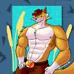 abs anthro biceps bulge clothed clothing cowboy_hat hat headgear headwear male partially_clothed pecs shirtless solo avi_the_tiger forestpunktiger pallav_the_tiger animal_crossing nintendo chief_(animal_crossing) canid canine canis coyote mammal 1:1