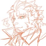 anthro blue_eyes braided_hair hair looking_at_viewer male solo pon20021202 lifewonders live_a_hero astosis felid lion mammal pantherine 1:1 bust_portrait hi_res portrait sketch