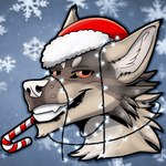 1:1 2_frame_animation animated canid canine canis christmas domestic_dog feral fox holidays icon male mammal new_year portrait short_playtime solo wolf zhekathewolf