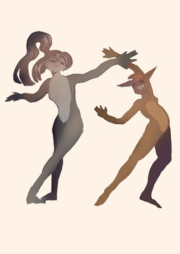 anthro dancing duo female prostokvashino tama-tama bear giant_panda hybrid mammal invalid_tag absurd_res hi_res