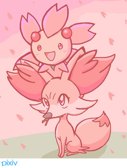 ambiguous_anthro ambiguous_feral ambiguous_gender anthro cherry_blossom duo feral flower front_view open_mouth open_smile outside plant prunus_(flower) quadruped simple_background sitting smile snout stick_in_mouth three-quarter_view gd-058 nintendo pokemon canid cherrim elemental_creature fennekin flora_fauna generation_4_pokemon generation_6_pokemon mammal pokemon_(species) sunshine_form_cherrim 2019 aliasing binary_drawing digital_drawing_(artwork) digital_media_(artwork) full-length_portrait japanese_description portrait translated_description female_(lore)