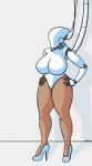 big_breasts breast_expansion breasts clothing expansion female footwear high_heels leggings legwear machine not_furry shoes solo mudamura haydee_(game) haydee humanoid robot robot_humanoid absurd_res hi_res