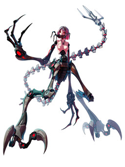 3_fingers breasts claws digitigrade female fingers hair jewelry long_fingers long_tail looking_at_viewer machine mechanical_arm mechanical_leg medium_breasts necklace nipples red_eyes segmented_tail short_hair simple_background solo tail toe_claws white_background wire deino_(artist) deino_(modeler) calne_ca nato-kun arthropod crustacean humanoid isopod malacostracan robot robot_humanoid tailed_humanoid 3:4 3d_(artwork) autodesk_3ds_max_(artwork) digital_media_(artwork) full-length_portrait hi_res portrait
