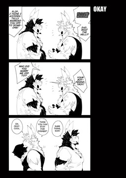 anthro biceps big_muscles duo facial_hair fur goatee interrobang male muscular muscular_male open_mouth text kokukokuboo donovan_(kokuhane) flip_(kokuhane) lagomorph leporid mammal rabbit 2016 comic english_text hi_res