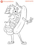 anthro banana banana_costume banana_split banana_split_costume clothing costume cream_(food) dessert female food food_costume fruit fruit_costume ice ice_cream ice_cream_costume plant solo split psicoyote illumination_entertainment sing_(movie) porsha_crystal canid canine canis mammal wolf hi_res