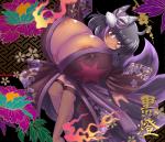 abstract_background animal_mask asian_clothing big_breasts black_hair blush breasts cleavage clothed clothing curvy_figure dark_body dark_skin east_asian_clothing erect_nipples female fire fox_mask hair huge_breasts hyper hyper_breasts japanese_clothing kimono legwear mask multi_tail nipple_slip nipples pose smile solo tail thigh_highs tight_clothing voluptuous kyosuke_fujiwara asian_mythology east_asian_mythology mythology animal_humanoid canid canid_humanoid canine canine_humanoid fox_humanoid fox_spirit humanoid mammal mammal_humanoid hi_res