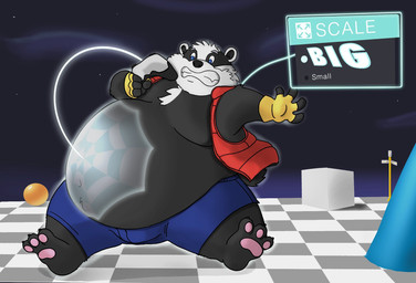 anthro belly big_belly black_body black_nose blue_eyes bottomwear clothing controller game_controller male moobs night overweight overweight_male pants solo mapachepinto bradley_the_badger_(game) bradley_(bradley_the_badger) badger mammal mustelid musteline 2025 hi_res