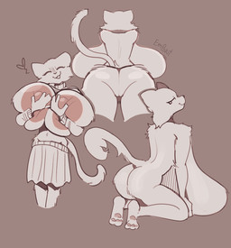 areola big_areola big_breasts big_nipples breasts butt female holding_both_breasts holding_breast huge_areola huge_breasts huge_nipples hyper hyper_breasts nipples sagging_breasts skinny slim small_butt top_heavy empskit yogurt_(malahiya_milk) domestic_cat felid feline felis mammal hi_res sketch