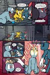 6_panel_comic ambiguous_gender answer anthro bag bars biped black_eyes black_nose black_text blue_body blue_eyes blue_tail brick_wall chain chest_gem claws closed_smile clothing coin container dialogue dot_eyes exclamation_point eyebrows eyes_closed feral finger_claws floor fluffy fluffy_tail forehead_gem gem glowing glowing_eyes group hat hay hay_bale headgear headwear holding_object jar kneeling looking_at_another looking_at_object motion_lines mouth_closed neck_tuft open_mouth open_smile orb page_number prison prisoner pupils quadruped question question_mark red_eyes simple_eyes sitting smile sound_effects speech_bubble stairs standing tail talking_to_another teeth text text_box toe_claws toony tuft wall_(structure) white_pupils white_sclera white_text yellow_body yellow_gem virmir nintendo pokemon pokemon_mystery_dungeon spike_chunsoft drowzee generation_1_pokemon generation_2_pokemon generation_5_pokemon humanoid machop pokemon_(species) sneasel zorua 2025 absurd_res comic english_text hi_res signature
