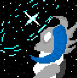 ambiguous_gender anthro cosmic_background solo star hellatin atlyss kubold_(atlyss) digital_media_(artwork) low_res microsoft_paint_(artwork) pixel_(artwork)