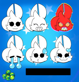angry black_eyes blush bodily_fluids emoji expressions female happy heart_symbol red_body sad smile solo tears white_body lokbunny17 lok_bunny lagomorph leporid mammal rabbit hi_res
