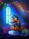 anthro bed bodily_fluids christmas_lights cum duo eyes_closed femboy fur furniture genital_fluids hug interspecies leg_wrap lights loft love male male/male night nude on_bed pawpads paws romantic romantic_ambiance romantic_couple sex demicoeur nikki_(demicoeur) tye_husky canid canine canis domestic_dog felid feline husky lynx mammal nordic_sled_dog spitz cool_colors digital_media_(artwork)