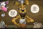 animatronic anthro bow_(feature) bow_tie canid canine comic english_text female five_nights_at_freddy's five_nights_at_freddy's_2 five_nights_at_freddy's_3 fox lagomorph leporid machine male mammal mangle_(fnaf) nobody_(artist) rabbit robot scottgames simple_background springtrap_(fnaf) text yellow_eyes