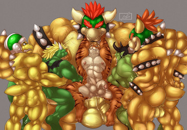 abs anal anal_penetration anthro anthro_on_anthro anthro_penetrated anthro_penetrating anthro_penetrating_anthro armband armlet armor army balls bdsm beak belly biceps big_balls big_muscles big_penis black_hair blonde_hair blue_eyes bodily_fluids body_hair bottomless bracelet butt chest_hair claws clenched_teeth clothed clothing collaborative collar cum cum_inside erection gangbang genital_fluids genitals green_eyes grin grope group group_sex hair hand_on_chest hand_on_head hand_on_shoulder headgear helmet horn huge_muscles huge_penis humanoid_genitalia humanoid_penis hyper hyper_muscles jewelry larger_male licking male male/male male_penetrated male_penetrating male_penetrating_male markings muscular muscular_male nipple_fetish nipple_play nipple_suck nipples nude orgasm pecs penetration penile penile_penetration penis red_eyes red_hair sex simple_background size_difference smaller_male smaller_penetrated smile spiked_armband spiked_bracelet spiked_collar spikes standing sucking symbol teeth thick_penis tongue tongue_out topless vein veiny_penis danandnite mario_bros mythology nintendo algernon bowser bowser_jr. dragon felid hammer_bro koopa mammal mythological_creature mythological_scalie pantherine reptile scalie tiger father_(lore) father_and_child_(lore) father_and_son_(lore) parent_(lore) parent_and_child_(lore) parent_and_son_(lore) son_(lore)