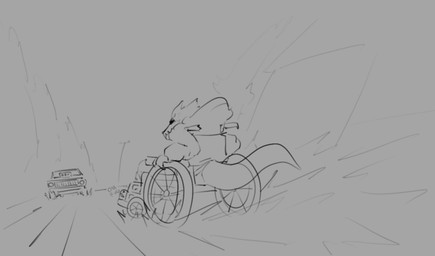 anthro car clothing disability female hair hoodie long_tail outside paraplegic short_hair sitting snout solo tail topwear vehicle wheelchair dumetummy69 cavemanon_studios i_wani_hug_that_gator olivia_halford baryonyx dinosaur prehistoric_species reptile scalie spinosaurid theropod 2024 black_and_white monochrome sketch