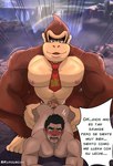 abs anal anal_penetration anthro anthro_dominating_human anthro_penetrating anthro_penetrating_human back_muscles big_dom_small_sub big_muscles big_pecs big_penis black_hair blush bodily_fluids brown_body brown_fur butt doggystyle dominant dominant_anthro dominant_male drooling duo erection from_behind_position fur genitals hair human_on_anthro human_penetrated interspecies larger_anthro larger_male looking_pleasured male male/male male_penetrated male_penetrating male_penetrating_male muscular muscular_anthro muscular_human muscular_male necktie nipples nude pecs penetration penile penile_penetration penis penis_in_ass rough_sex saliva sex size_difference smaller_human smaller_male smaller_penetrated submissive submissive_human submissive_male tears text kuroubojin donkey_kong_(series) nintendo punch-out!! super_smash_bros. donkey_kong_(character) little_mac ape gorilla haplorhine human mammal primate crossover hi_res signature spanish_text