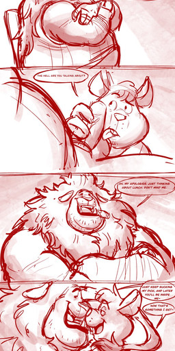 cigar cigarette cigarette_in_mouth contemplating crossed_arms duo fellatio flirting foreskin genitals larger_male male male/male object_in_mouth oral overweight overweight_male penile penis sex size_difference smaller_male text trashtoonz cricetid demon felid hamster lion mammal mouse murid murine pantherine rodent english_text hi_res