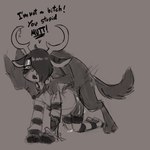 2_horns 5_fingers adolescent all_fours anal anal_penetration anthro anthro_on_feral anthro_penetrated antlers bestiality biped bite bite_mark bite_mark_on_arm bite_mark_on_ear black_text blood blush blush_lines bodily_fluids claw_marks clothing dialogue digitigrade doggystyle dominant dominant_feral dominant_male duo eye_roll eyebrows eyelashes femboy feral feral_penetrating feral_penetrating_anthro fingers from_behind_position fur gender_confusion hair hair_over_eye half-closed_eyes horn interspecies legwear long_sleeves male male/male male_anthro male_feral male_penetrated male_penetrating male_penetrating_male motion_lines mounting narrowed_eyes open_mouth penetration penile penile_penetration penis_in_ass profanity quadruped questionable_consent rough_sex sex shirt short_hair shota shoulder_bite stockings submissive submissive_anthro submissive_male tail talking_to_another talking_to_partner teeth text thrusting tongue topwear torn_clothing torn_shirt torn_topwear young young_anthro young_male young_penetrated soulcentinel canid canine canis deer domestic_dog mammal 2025 english_text greyscale monochrome sketch