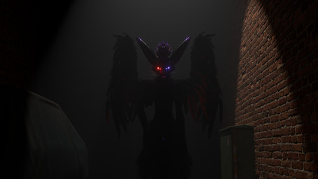 9_tails alley anthro car dark dark_alley feathers female genitals glowing glowing_eyes hand_on_hip hand_on_side looking_at_viewer looking_down multi_tail open_mouth open_smile overhead_lighting shadow smile solo standing tail vehicle wings kyuvulpes kyu_vulpes canid canine fox mammal rexouium 16:9 3d_(artwork) digital_media_(artwork) hi_res widescreen