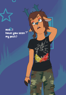 2000s_theme alternative_fashion anthro antlers black_clothing black_shirt black_topwear blue_eyes blue_nose bottomwear brown_body buckteeth camo camo_bottomwear camo_clothing camo_pants camo_print clothing distracted emo female horn makeup open_mouth pants pattern_bottomwear pattern_clothing pattern_pants punk shirt simple_background solo standing tattoo teeth topwear thedeerzone deltarune undertale_(series) dess_holiday deer mammal absurd_res flat_colors hi_res