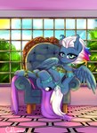 chair clothing dress female feral furniture solo wings caliluminos hasbro my_little_pony mythology pegapet equid equine horse mammal mythological_creature mythological_equine pegasus pony absurd_res hi_res